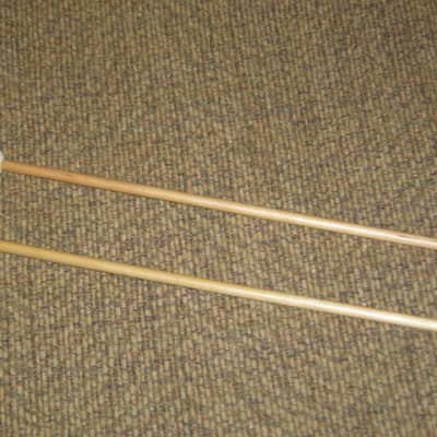 one pair new old stock near A+ Mike Balter MB93B (93B) Extra Hard Keyboard Mallets, 1 plastic (phenolic) round white HEADS and natural birch HANDLES - mid to late 1990s (+ packaging) Unwound Series image 16