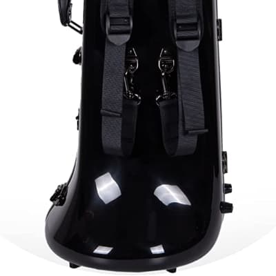 Crossrock King 3B & F-Trigger & Straight Trombone Hard Case with Backpack Straps in Black image 3
