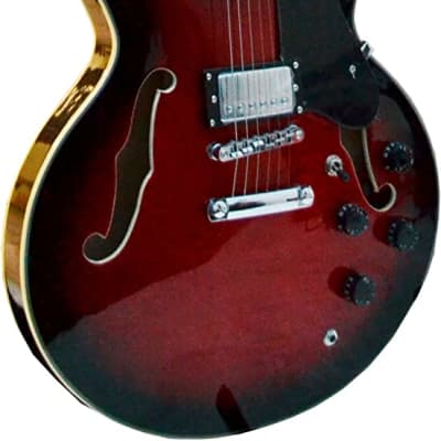 Glen Burton GE355-RDS Memphis Semi Hollowbody Maple Top 6-String Electric Guitar w/Gig Bag & Strap for sale