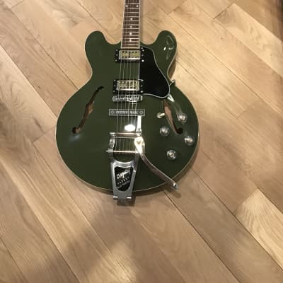 2020 Chris Cornell-Style Gibson ES-335 Olive Drab Modified ES335 Lollar Lollartron Bigsby Tron w/OHSC 8.5 LBS image 3