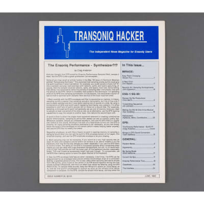 Transoniq Hacker Ensoniq User's Newsletter Issue #36