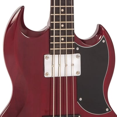 Vintage VS4 ReIssued Series Bass Guitar - Cherry Red image 3