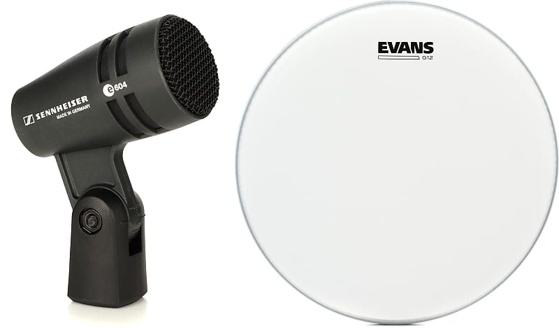 Sennheiser e 604 Cardioid Dynamic Drum Microphone + Evans G12 Coated Drumhead - 14" Value Bundle image 1