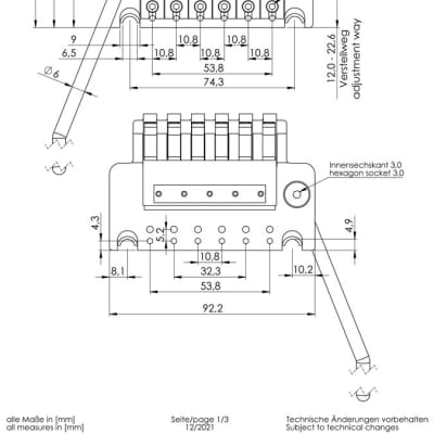 Schaller Nickel Floating Classic Tremolo Trem System w/ R2 Nut, 32 Block image 3