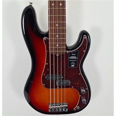 Fender American Professional II Precision Bass V, Rosewood Fingerboard, 3 Tone Sunburst, Ex-Display image 1