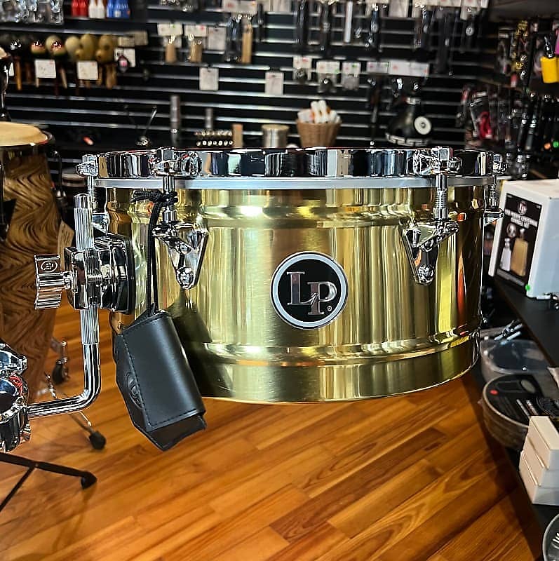 LP Latin Percussion 14" Brass Banda Drumset Timbale w/ Mount Reverb