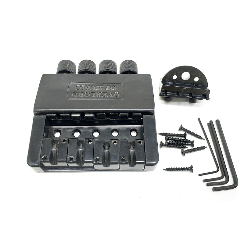 4 String Headless Bass Guitar Bridge System in Black Reverb