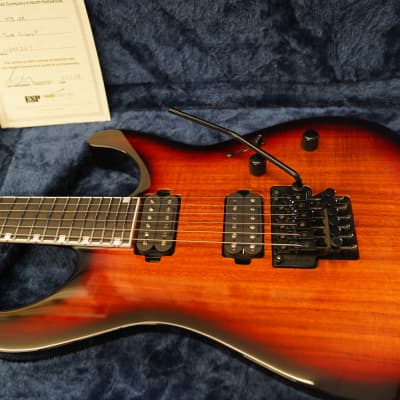 ESP USA M-II NTB FR - 3-Tone Sunburst Koa 6-String Electric Guitar w/ Black Tolex Case (2023) image 7