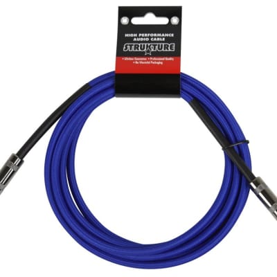Strukture 1/4'-10' Woven Instrument Cable, Blue, SC10BL image 3