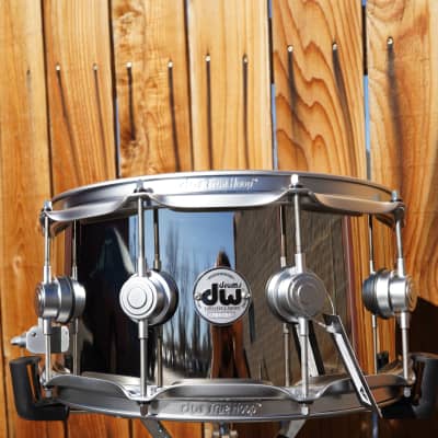 DW USA Collectors Series 6.5 x 14" Nickel Over Brass Snare Drum w/ Satin Hardware (2023) image 1