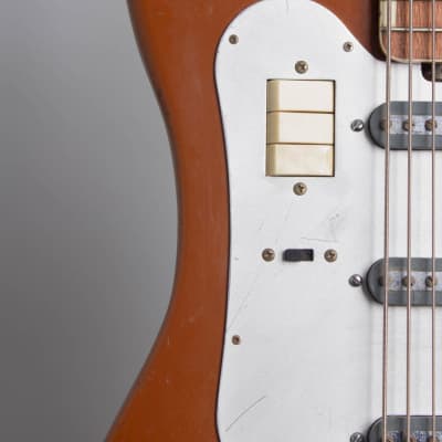 Teisco YB-6 Electric 6-String Bass Guitar (1965), black gig bag