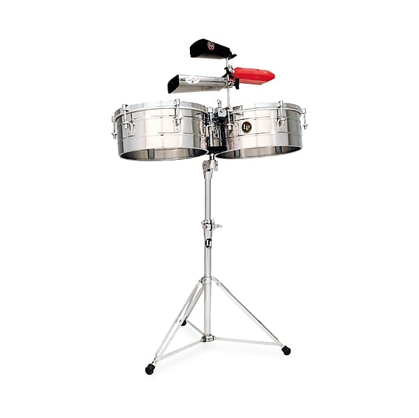 Latin Percussion 14-15” Tito Puente Timbales - Steel image 1