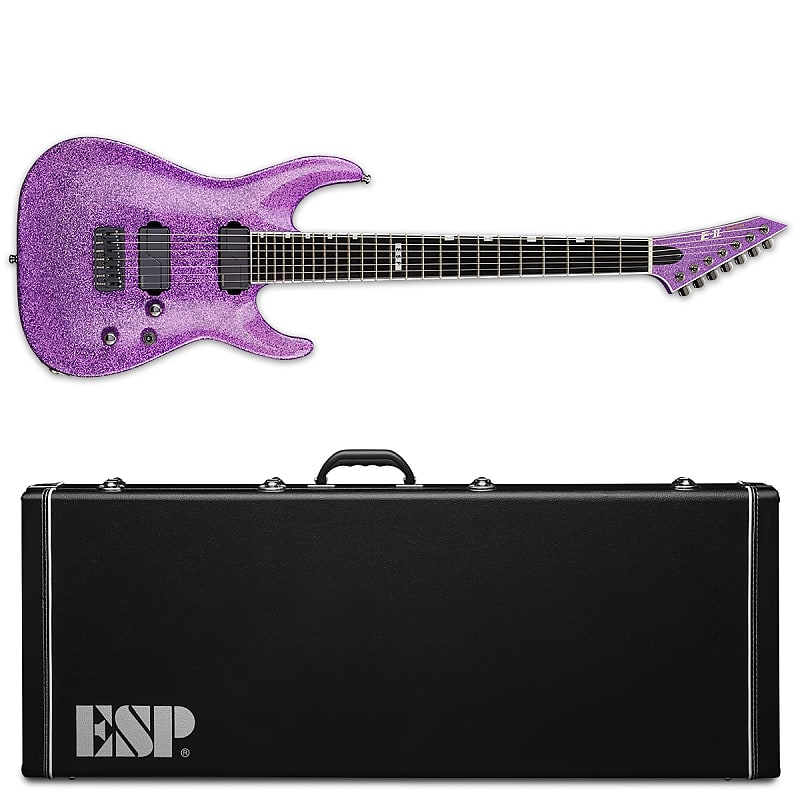 ESP E-II Horizon NT-7B Hipshot Purple Sparkle Fluence 7-String Electric Guitar + Hardshell  IN STOCK image 1