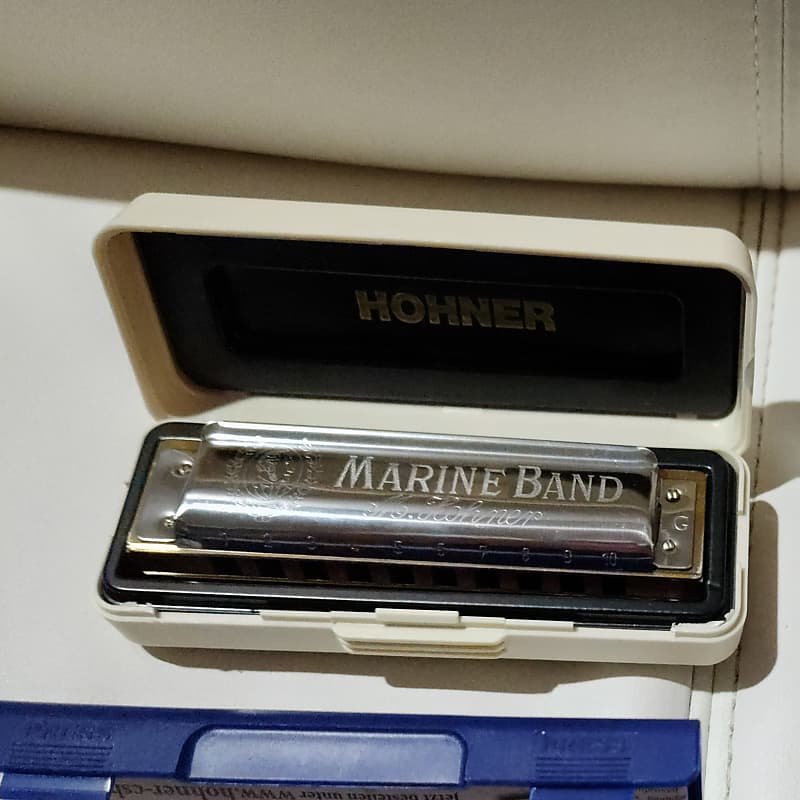 Hohner M200508X Marine Band Deluxe Harmonica - Key of G 2010s - Silver image 1