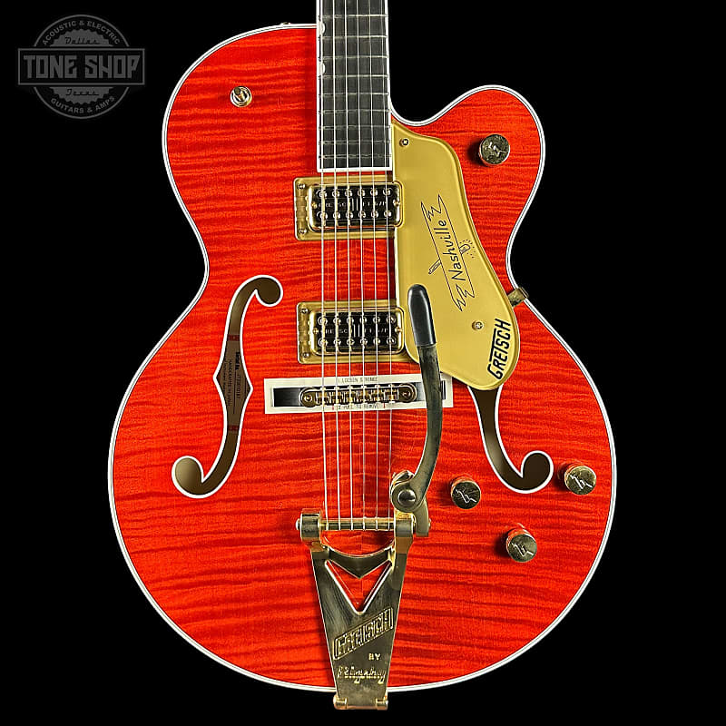 Mint Gretsch G6120TGFM Players Edition Nashville Orange Stain w/case image 1