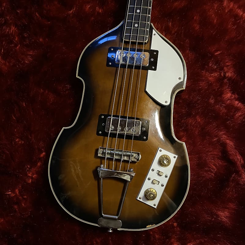 c.1960s Guyatone VB-28 Violin Bass Semi Hollow MIJ Vintage