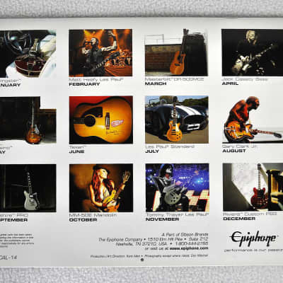 New Official 2014 Epiphone Guitar Calendar! Full color images image 4