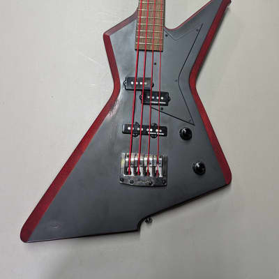 Ibanez MDB5-OXB Mike D'Antonio Signature Destroyer Bass 2022 - 2023 - Oxblood Weathered Black - DR Red Devil Stings and custom case image 1