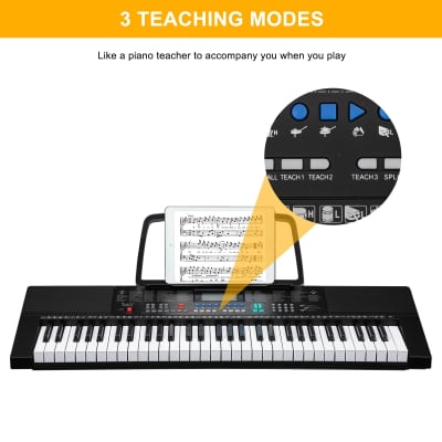 Glarry 61-Key Portable Keyboard w/LCD Screen, Microphone image 7