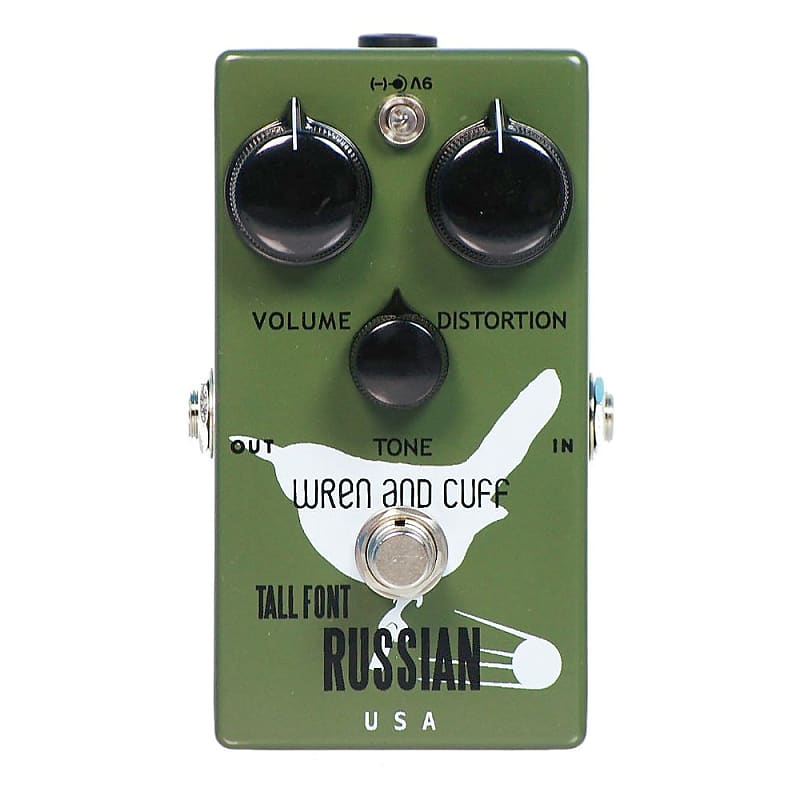 Wren and Cuff Tall Font Russian Fuzz Effects Pedal