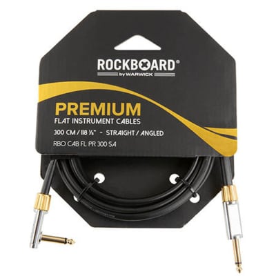 RockBoard Premium Flat Lead Cable 10 Foot / 300CM Straight to Angled for sale