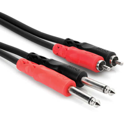 Hosa Stereo Interconnect Cable - Dual 1/4 TS to Dual RCA 6m image 2
