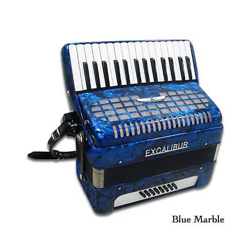 Excalibur Geneva 24 Bass Piano Accordion - Dark Blue image 1