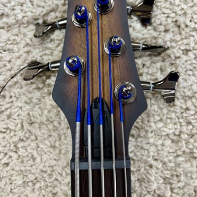 Ibanez SRF705BBF Portamento 5-String Electric Bass, Natural Browned Burst Flat image 4