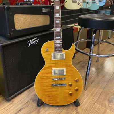 Cort CR250 ATA Classic Rock Series Single Cutaway Flame Maple Top HH 2010s - Antique Amber image 2