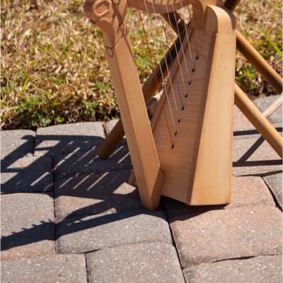 Roosebeck HP08L Parisian Harp 8-String - Lacewood w/Extra String Set & Tuning Tool image 8