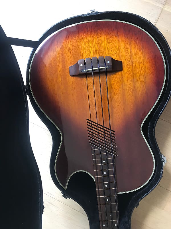 Washburn AB20 acoustic fretless bass guitar from 1998 + case Reverb