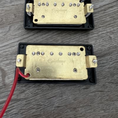 Epiphone Les Paul special II humbucker pickups set (neck and bridge) and 3 way toggle switch Early 2000s - Black image 2