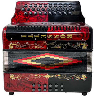 Rossetti 31 Button Accordion 12 Bass GCF Red and Black image 1