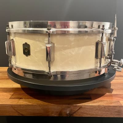 1930’s Leedy  Broadway Parallel in White Marine Pearl - 5x14. image 2