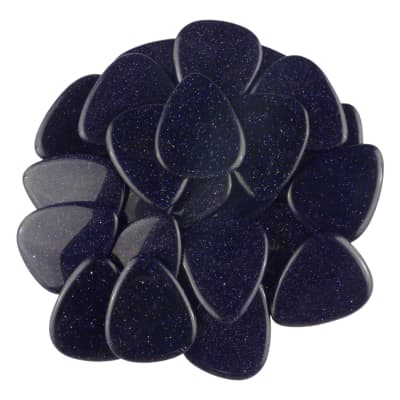 Blue Sandstone Stone Guitar Or Bass Pick - Specialty Handmade Gemstone Exotic Plectrum - 12 Pack New image 2
