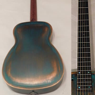 Recording King RM-997-VG Swamp Dog Metal Body Resonator Guitar Style-0  Distressed Vintage Green image 3