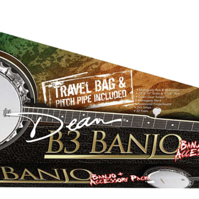 Dean B3 Banjo Pack w/Gig Bag Strap & Pitch Pipe image 1