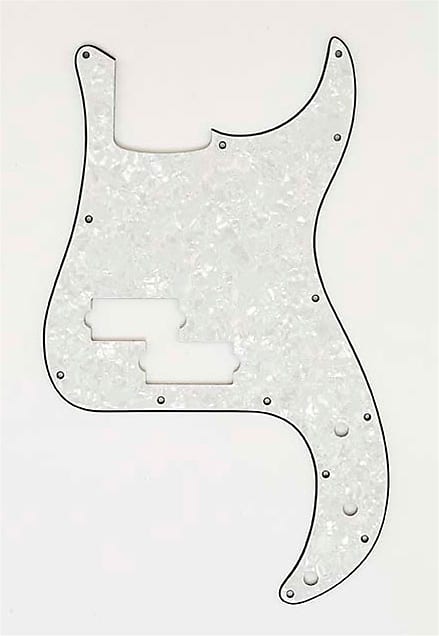 Pickguard For P. Bass, 3-Ply - WHITE PEARLOID image 1