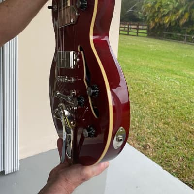 Epiphone Wine Red with reverse Bigsby to palm/wrist/elbow use WildKat Studio image 15