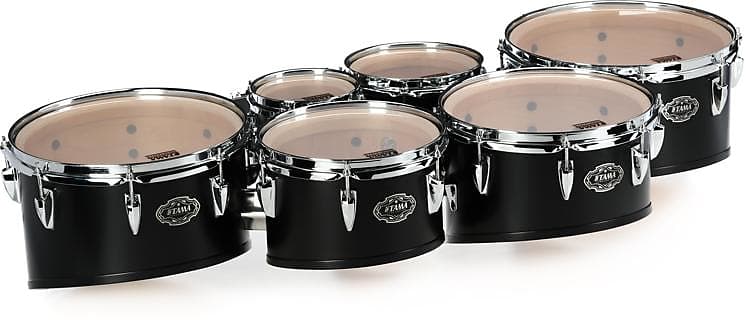 Tama MT680234 Fieldstar Marching Tenor Drums Corps Standard Depth Sextet - 6/8/10/12/13/14-inch - Satin Black image 1