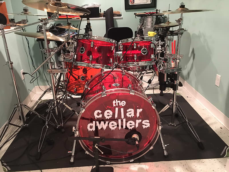 Crush Acrylic Drums Red/Clear Reverb