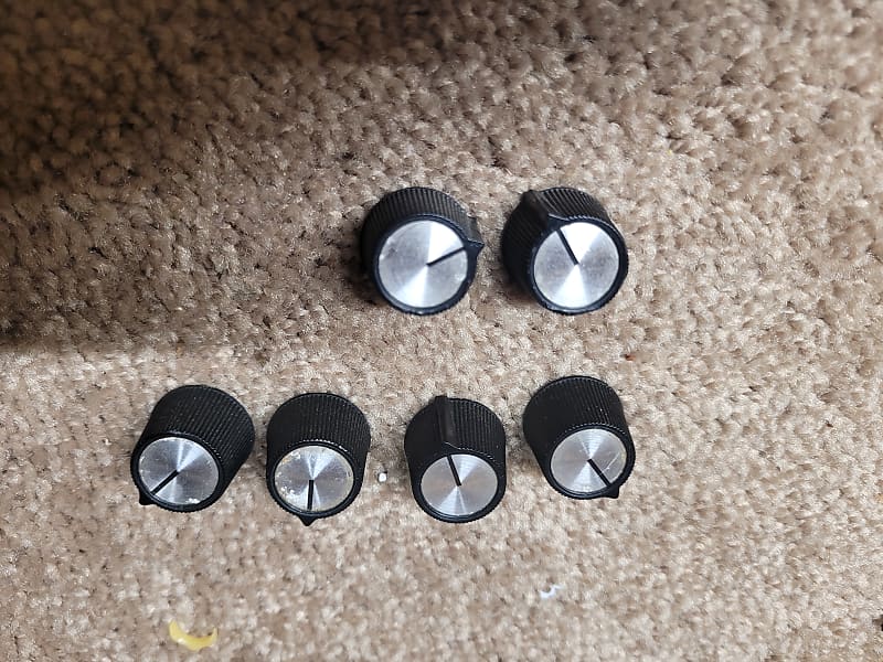 Ampeg 70's knobs for Dshaft 1970's Black/silver Reverb