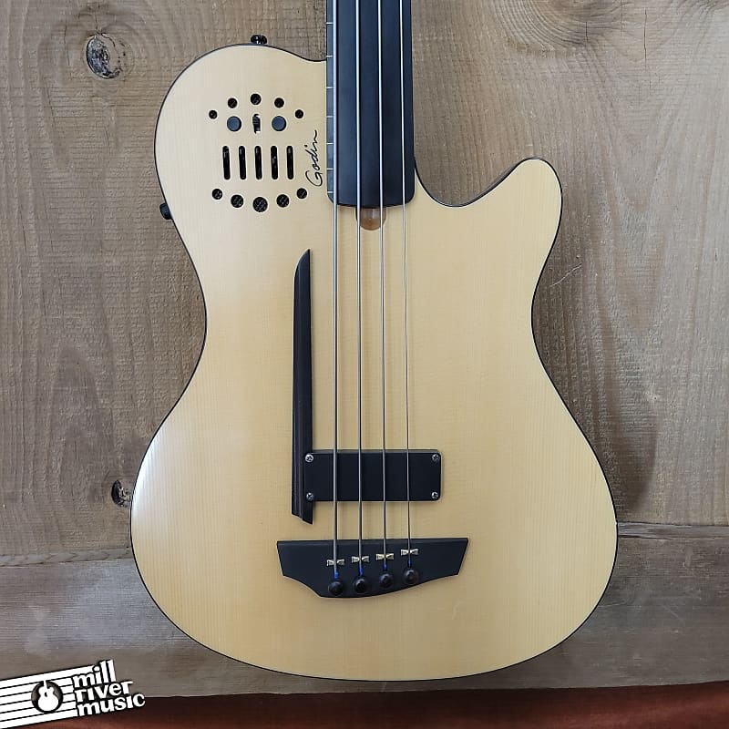 Godin A4 Ultra Fretless A/E Semi Acoustic Bass Natural Used