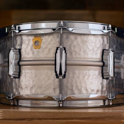 LUDWIG 14 X 6.5 LA405K ACROPHONIC HAMMERED ALUMINIUM SNARE DRUM, LIMITED EDITION image 9