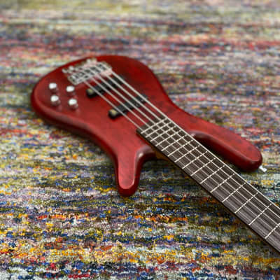Warwick German Pro Series Streamer LX-5 String Bass - Burgundy Red Transparent Satin / Cherry Body image 10