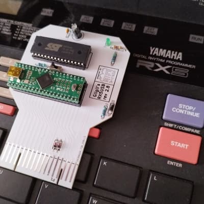 Yamaha RX5 USB cartridge with 707 808 909 LINN 606 samples Freshly built in new cool White color/green led to match the drum