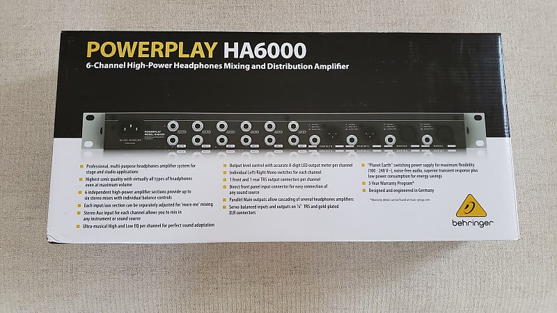 Behringer Product Behringer Powerplay Ha6000 Behringer POWERPLAY