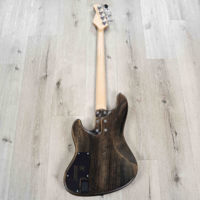 Mint Mayones Jabba Custom BB 4 Bass, Buckeye Burl Master Grade, Antique Black Satine image 5