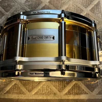 Pearl  Chad Smith Signature Tricolon 6.5x14 Snare Drum RARE 2015 Steel and Polished Brass image 1