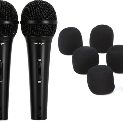 Behringer XM1800S Dynamic Vocal & Instrument Microphone (3-pack)  Bundle with On-Stage ASWS58B9 Windscreen for Handheld Microphones - Black (9-pack) image 1